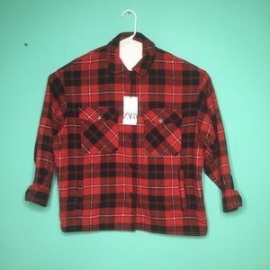 COPY - Zara Women’s Red Plaid Flannel Shirt Size Large